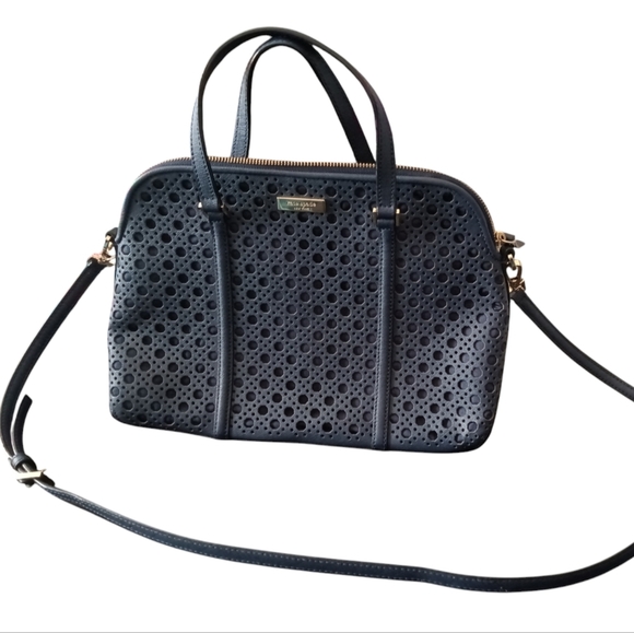 Kate Spade Newbury Lane Rachelle Leather Handbag - Navy Blue - Picture 1 of 12
